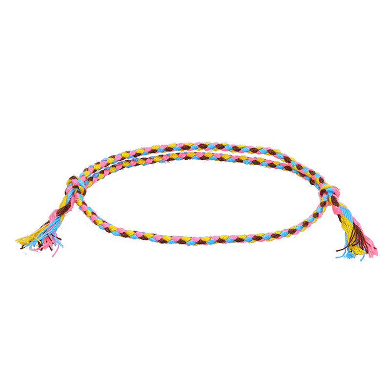 Wholesale Safety Buckle Four Strands Color Hand Woven Polyester Cotton Bracelet